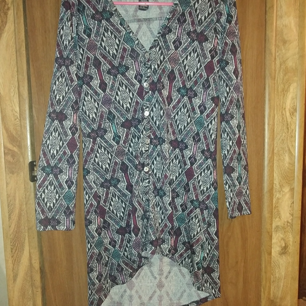 Long Tribal Tunic Cardigan